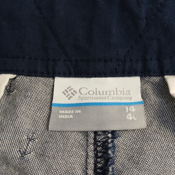 Columbia Womens Sportwear PFG Shorts Size 14 Collegiate Navy White Anchor Print - Picture 10 of 11